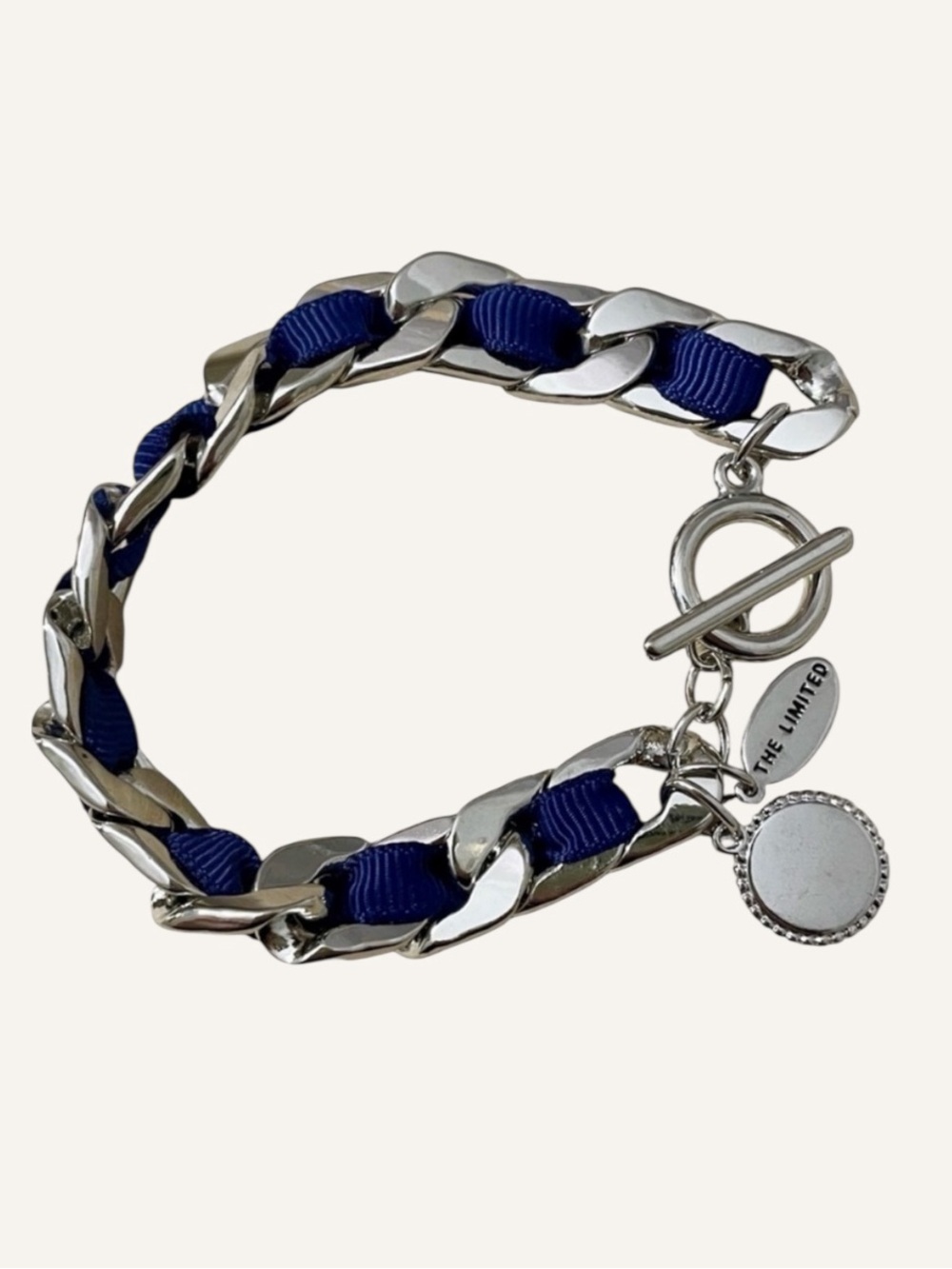 The Limited Blue and Silver Chain link Bracelet NWOT